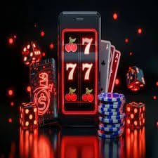Pemain muda menikmati hiburan casino di perangkat mobile pada sore hari